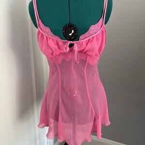 Sexy Pink Sheer Teddy